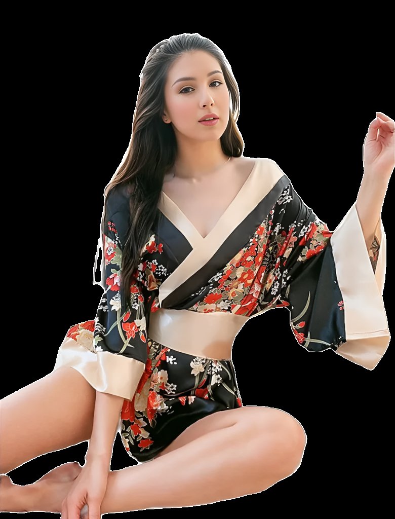 Fun Temptation Deep V Japanese Kimono - Women&