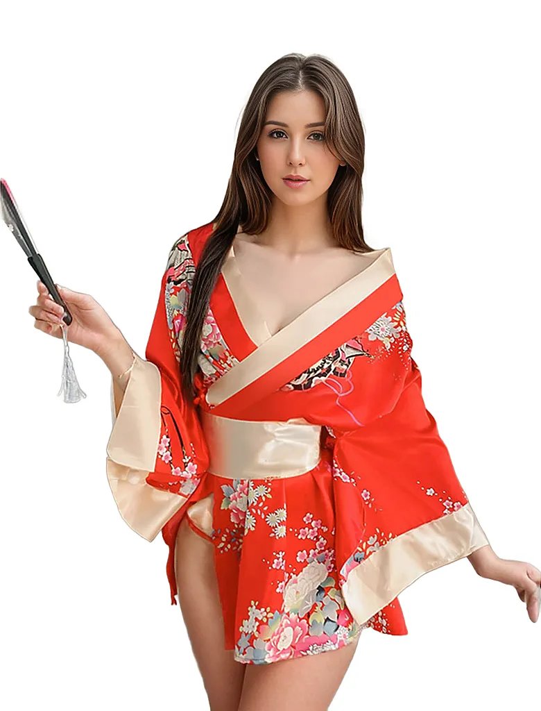 Fun Temptation Deep V Japanese Kimono - Women&