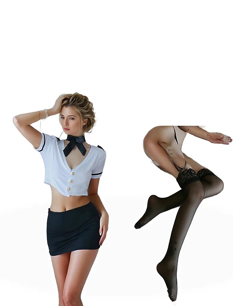 Sexy Sailor Stewardess Cosplay Lingerie for LadiesSexy Sailor Stewardess Cosplay Lingerie
