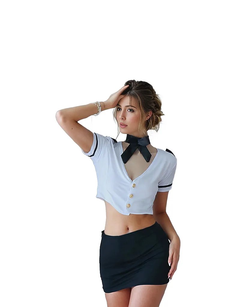 Sexy Sailor Stewardess Cosplay Lingerie for LadiesSexy Sailor Stewardess Cosplay Lingerie