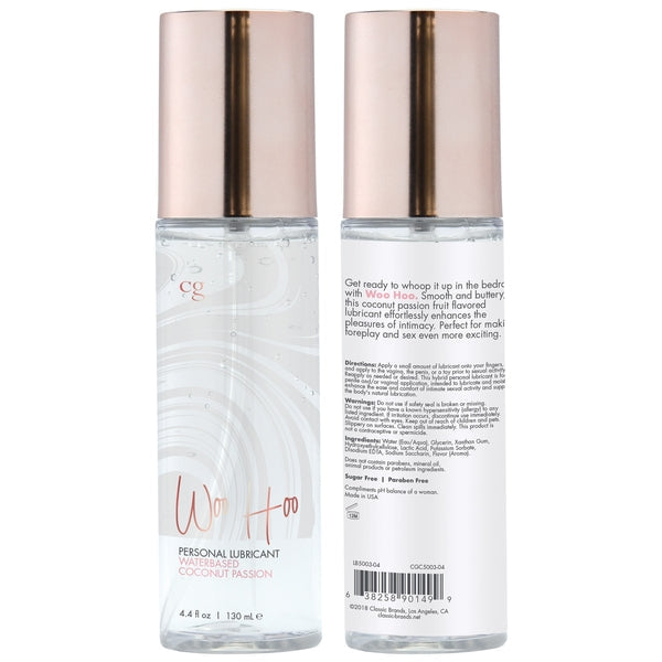 CG WOO HOO Water based Personal Lubricant - Coconut Passion 4.4oz | 13CG WOO HOO Water based Personal Lubricant - Coconut Passion 4