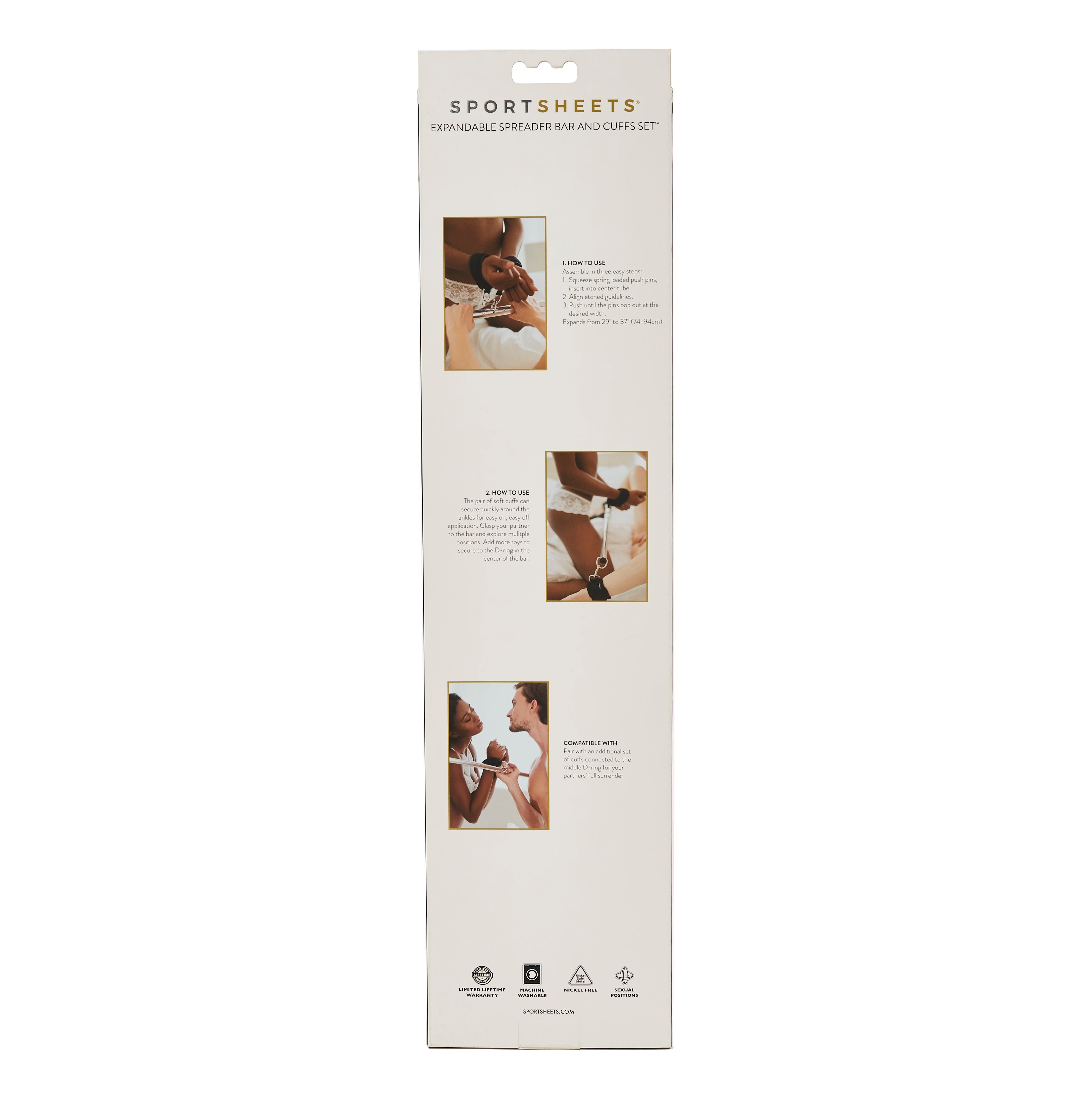 Sportsheets Expandable Spreader Bar & Cuffs SetSportsheets Expandable Spreader Bar & Cuffs Set