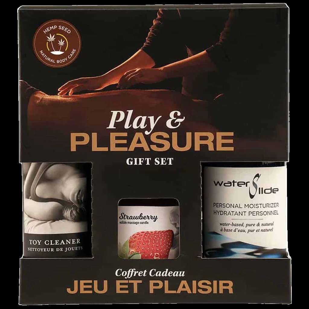 Earthly Body Play & Pleasure Set: Personal Moisturizer + Toy Cleaner +Personal Moisturizer + Toy Cleaner + Edible Massage Candle