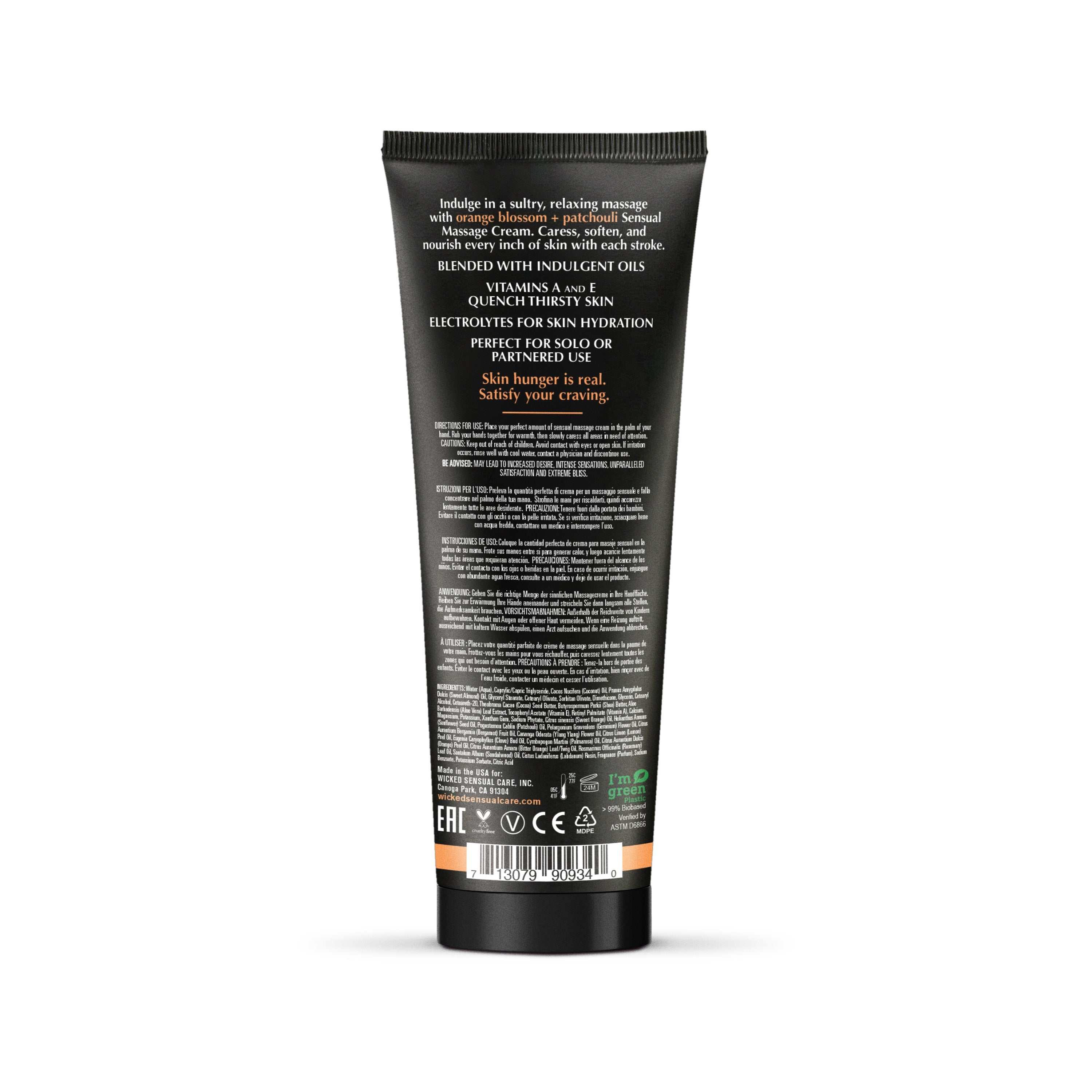 Wicked Orange Blossom + Patchouli Massage CreamWicked Orange Blossom + Patchouli Massage Cream