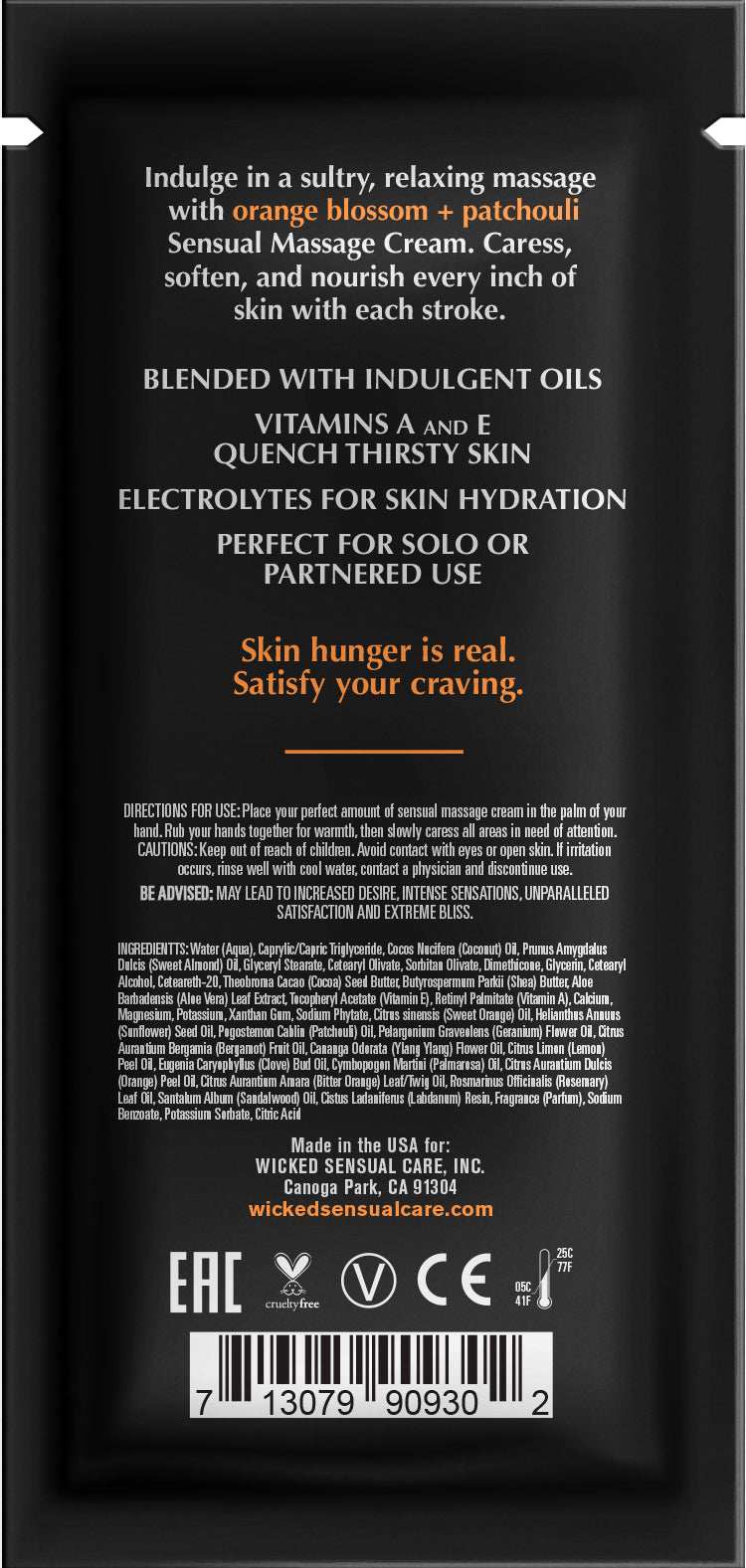 Wicked Orange Blossom + Patchouli Massage CreamWicked Orange Blossom + Patchouli Massage Cream