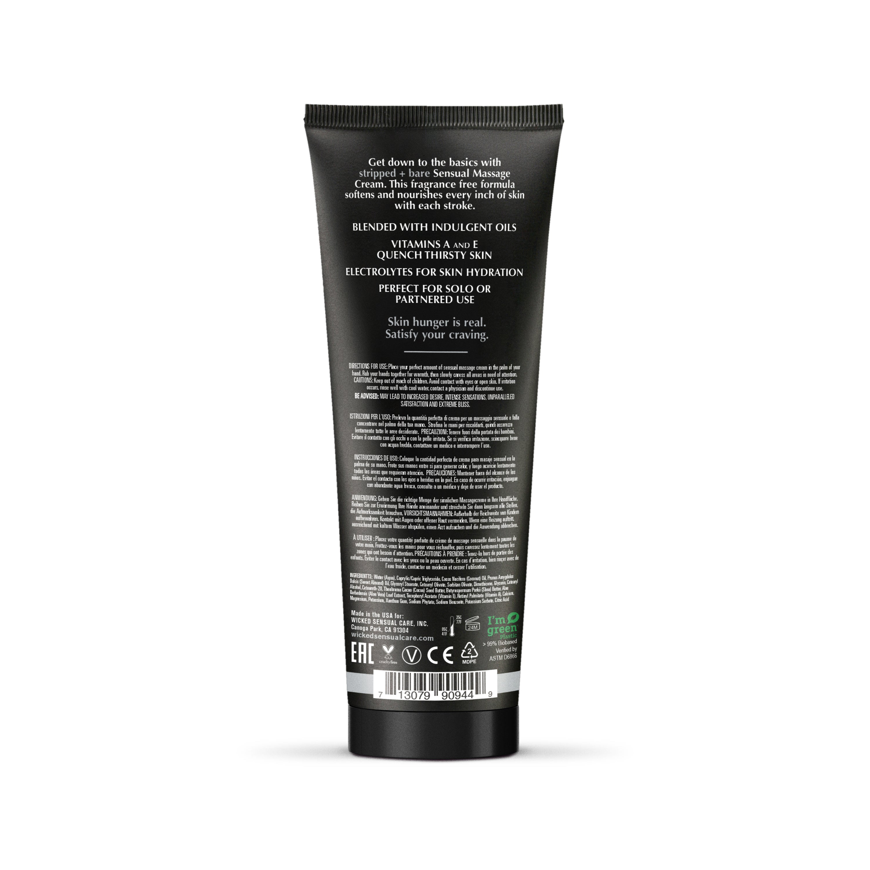 Wicked Stripped + Bare Massage CreamWicked Stripped + Bare Massage Cream