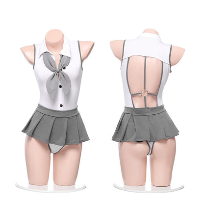 Preppy Backless Bodysuit Lingerie SetPreppy Backless Bodysuit Lingerie Set
