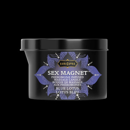Kama Sutra Sex Magnet Massage Candle Blue Lotus (with pour spout) 6 oz