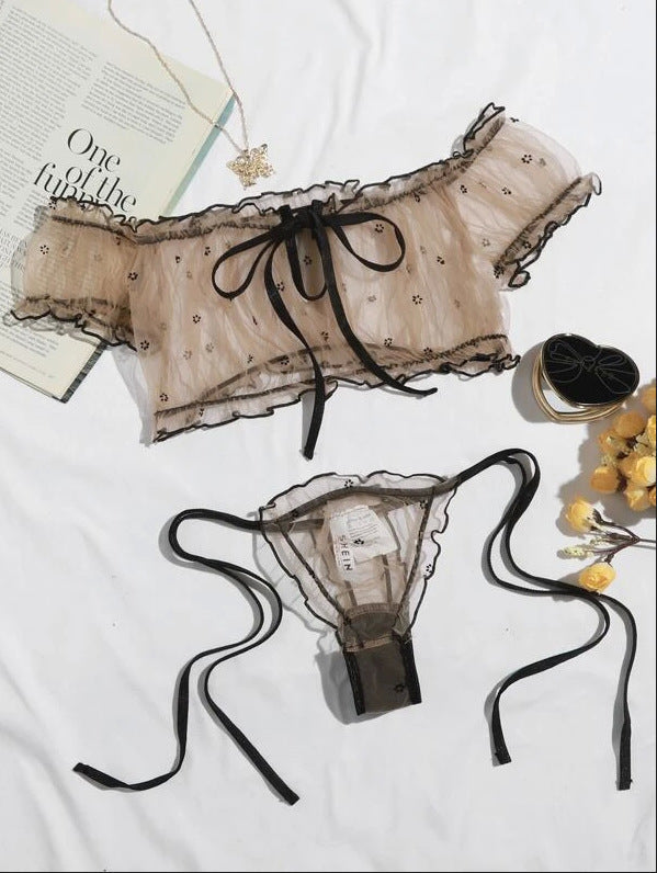 Erotic Lace Babydoll Lingerie Set - Bra, Thong, and PantiesErotic Lace Babydoll Lingerie Set - Bra, Thong,