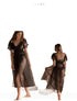 White Lace Sheer Stretch Chemise Overcoat & Panty - Women&