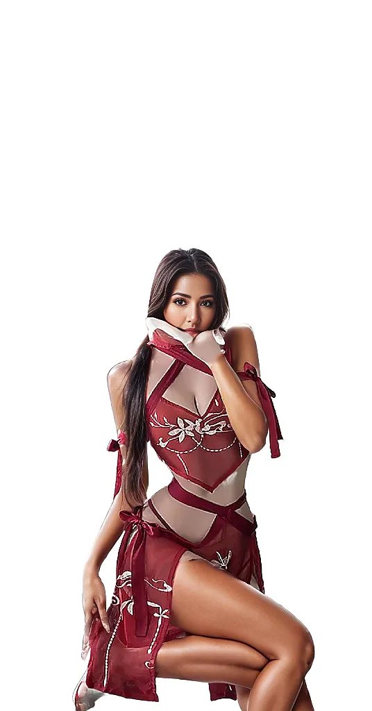Chinese Ancient Style See-Through Halter Hanfu Apron Lingerie SetHalter Hanfu Apron Lingerie Set