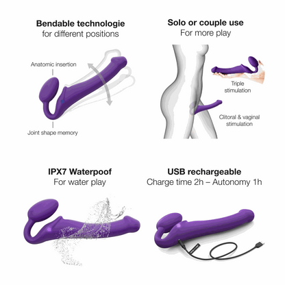Strap-On-Me MULTI ORGASM VIBRATING BENDABLE STRAP-ONMULTI ORGASM VIBRATING BENDABLE STRAP-