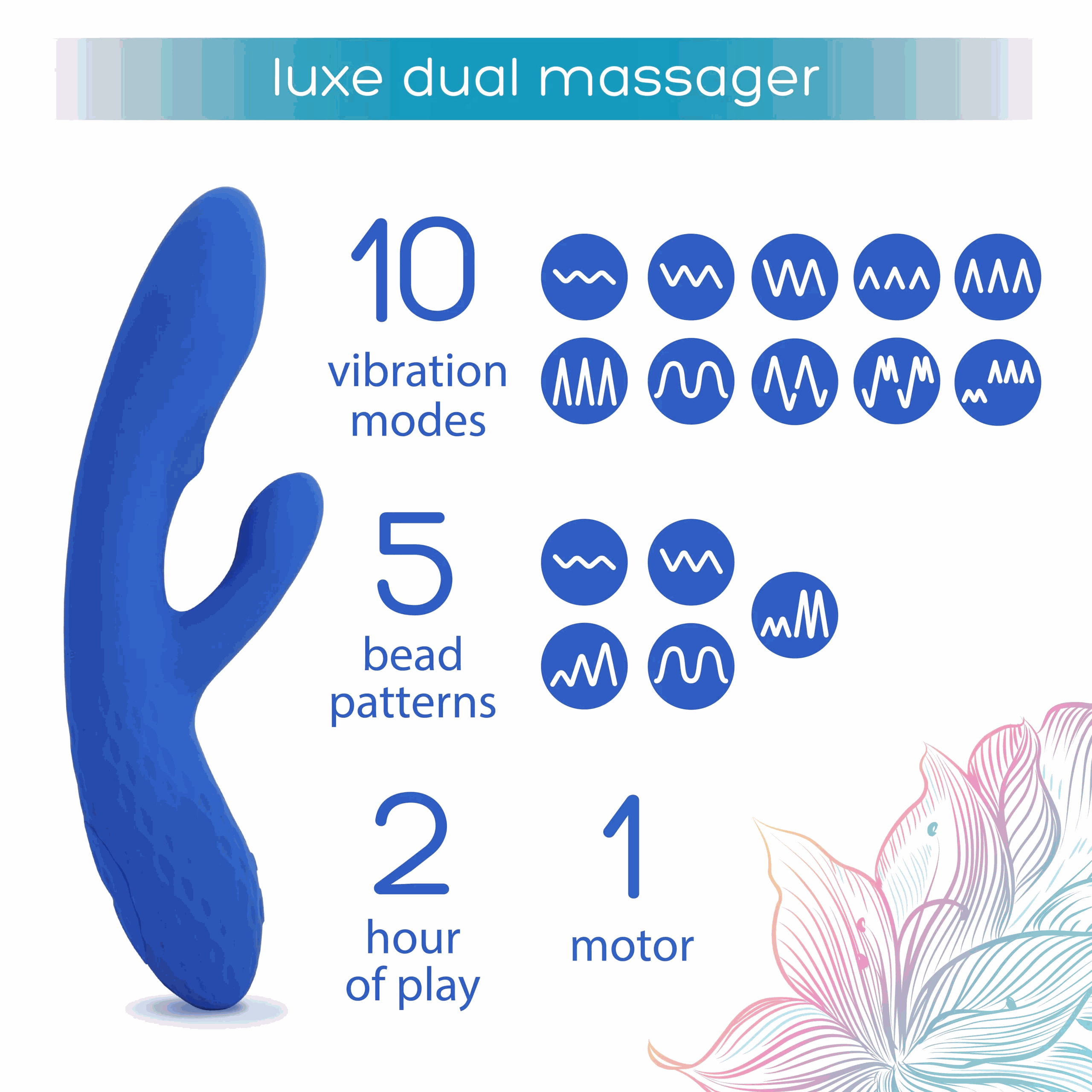 PlusOne Dual Luxe Rabbit VibratorPlusOne Dual Luxe Rabbit Vibrator