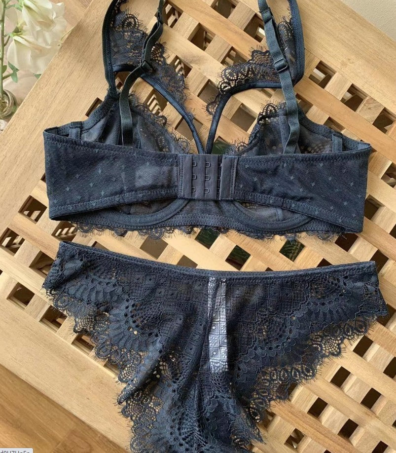 Ultra-Thin Sexy Lingerie Set - Lace Embroidery Hollow BraUltra-Thin Sexy Lingerie Set - Lace Embroidery Hollow Bra
