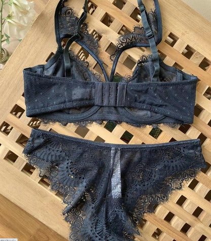 Ultra-Thin Sexy Lingerie Set - Lace Embroidery Hollow BraUltra-Thin Sexy Lingerie Set - Lace Embroidery Hollow Bra