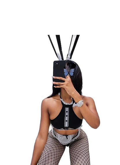 Cute Bunny Girl Halter Three-Point Lingerie SetCute Bunny Girl Halter