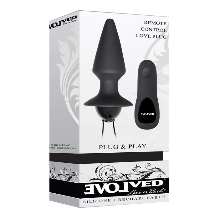 Evolved Plug &amp; Play Butt Plug Vibrator With Remote ControlEvolved Plug &amp; Play Butt Plug Vibrator