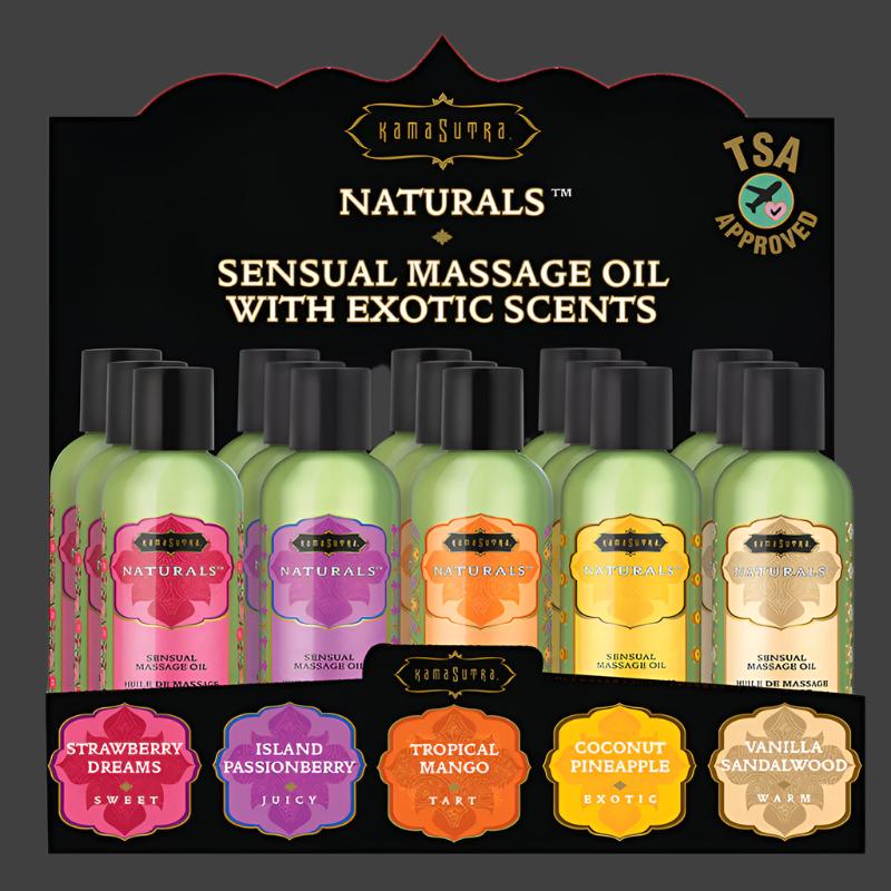 Kama Sutra Naturals Massage Oil Prepack - DisplayKama Sutra Naturals Massage Oil Prepack - Display