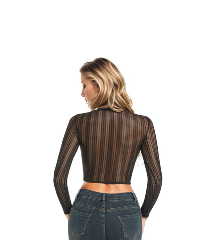 Silver Line Low-Cut Long-Sleeved TopSilver Line Low-Cut Long-Sleeved Top