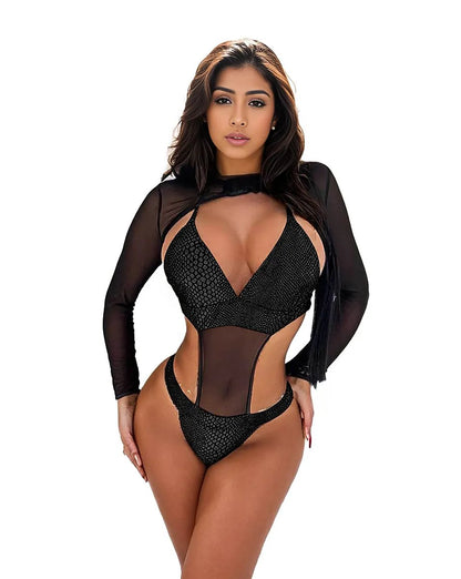 Long Sleeve Mesh One-Piece BikiniLong Sleeve Mesh