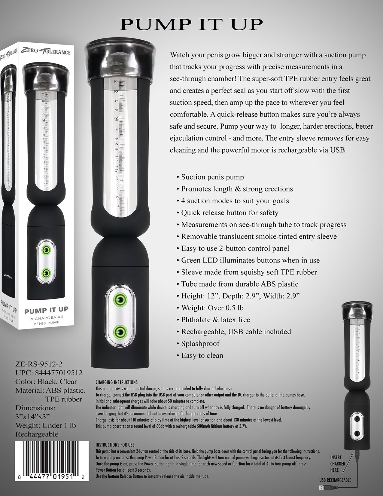 Zero tolerance PUMP IT UP BLACK/CLEARtolerance PUMP