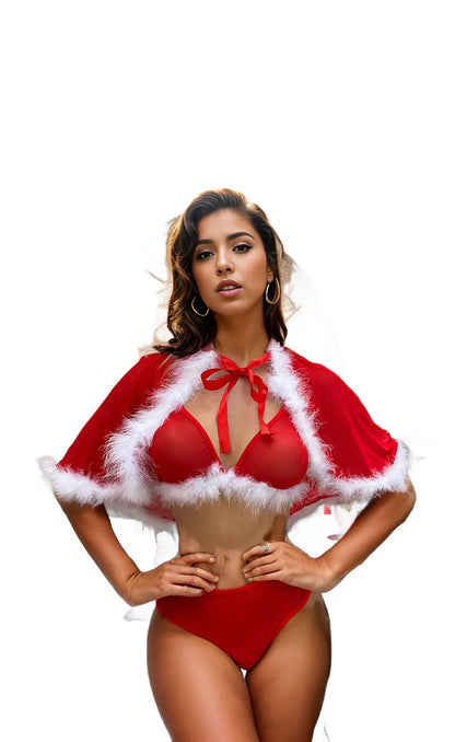 Christmas Lace Charm Backless Lingerie SetChristmas Lace Charm Backless Lingerie Set