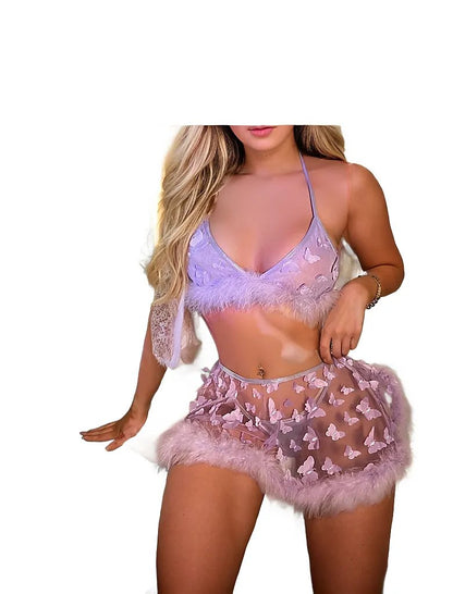 Butterfly Perspective Mesh Frayed Sexy OutfitButterfly Perspective Mesh Frayed Sexy Outfit