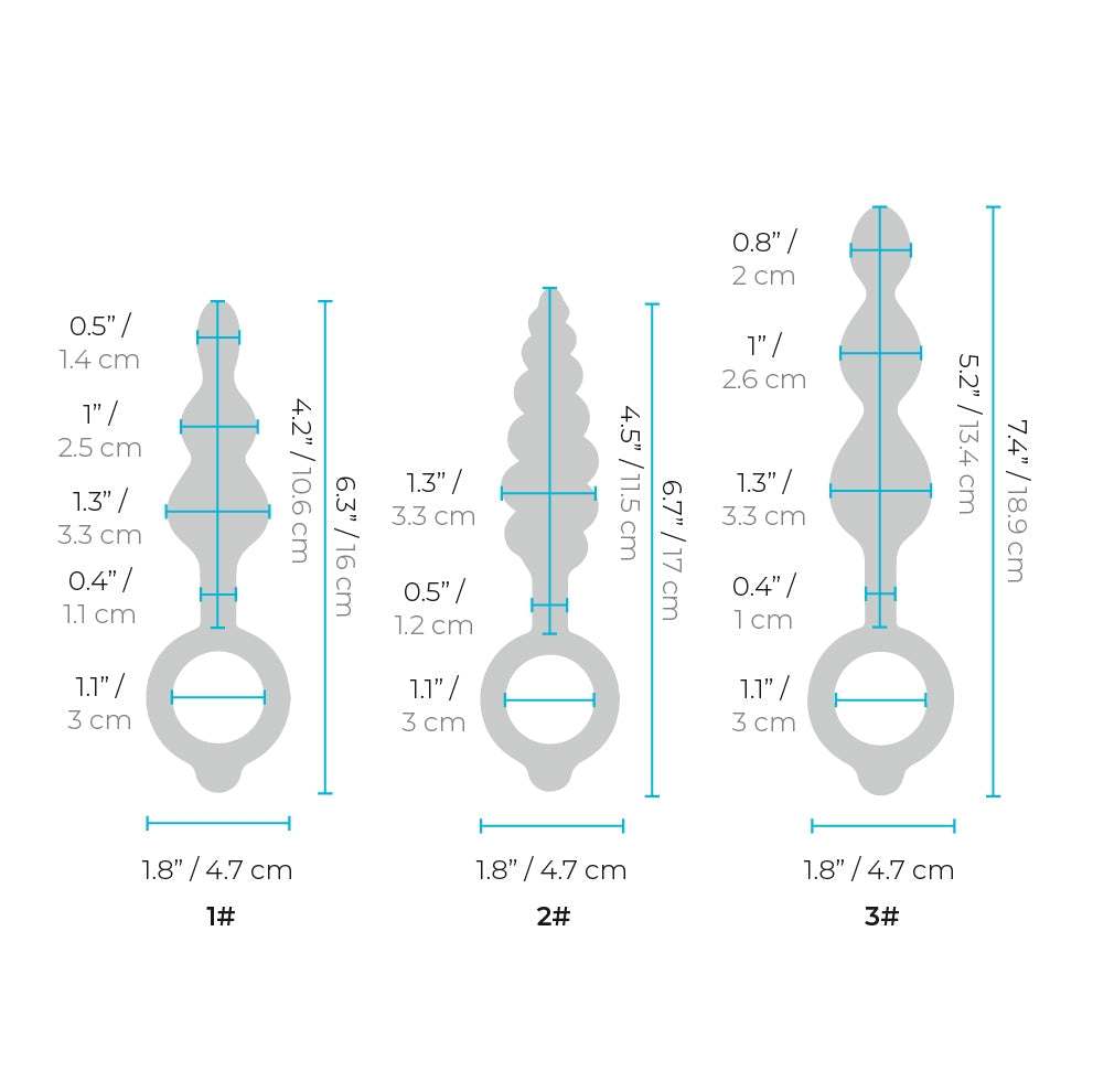 b-Vibe BEADED BUTTIES BUNDLE Silicone Anal Plugs Beads Anal Training 
