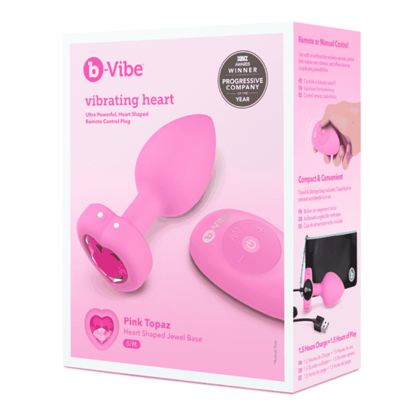 b-Vibe VIBRATING HEART PLUG S/M Vibrating Butt Plug-Vibe VIBRATING HEART PLUG