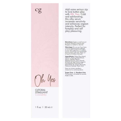 CG OH YES Cooling Clitoral Stimulant - Fragrance Free 1oz | 30mLCooling Clitoral Stimulant - Fragrance Free 1oz