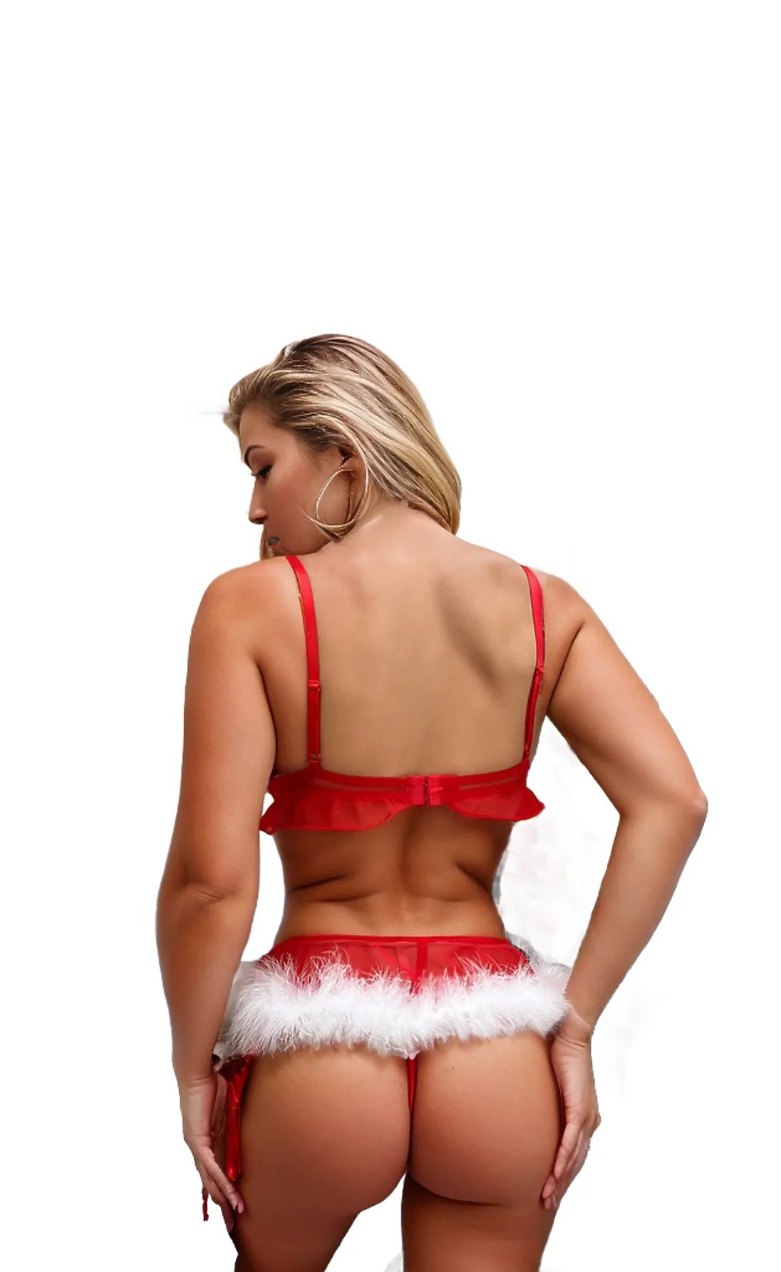 Christmas Lace Charm Backless Lingerie SetChristmas Lace Charm Backless Lingerie Set