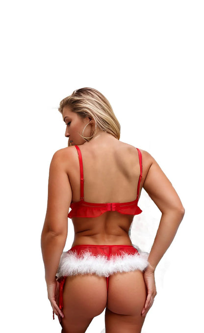 Christmas Lace Charm Backless Lingerie SetChristmas Lace Charm Backless Lingerie Set