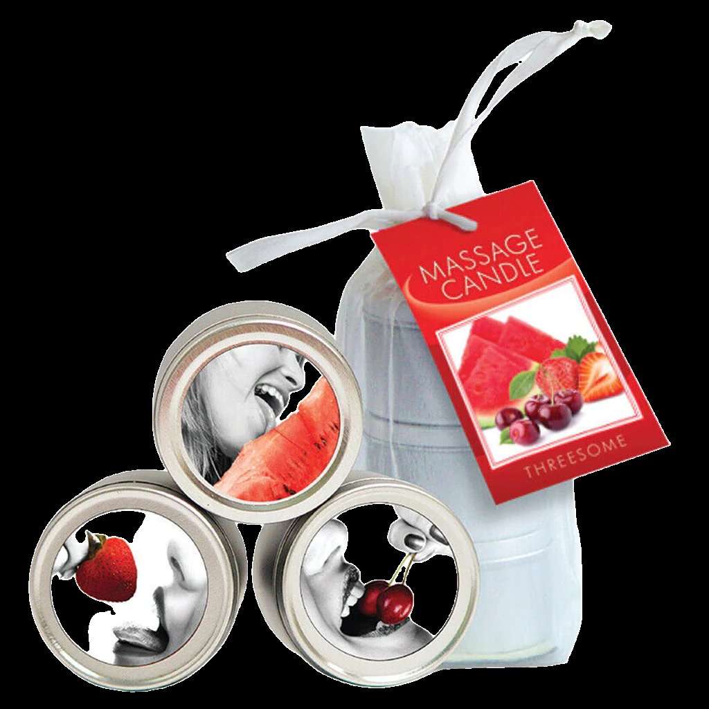 Earthly Body Threesome - Edible Mini Candle Trio: Tropical 2 fl oz / 6Earthly Body Threesome - Edible Mini Candle Trio