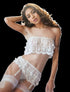 Beautifully Embroidered Star Mesh One-Shoulder Tube Top Three-Piece SeBeautifully Embroidered Star Mesh