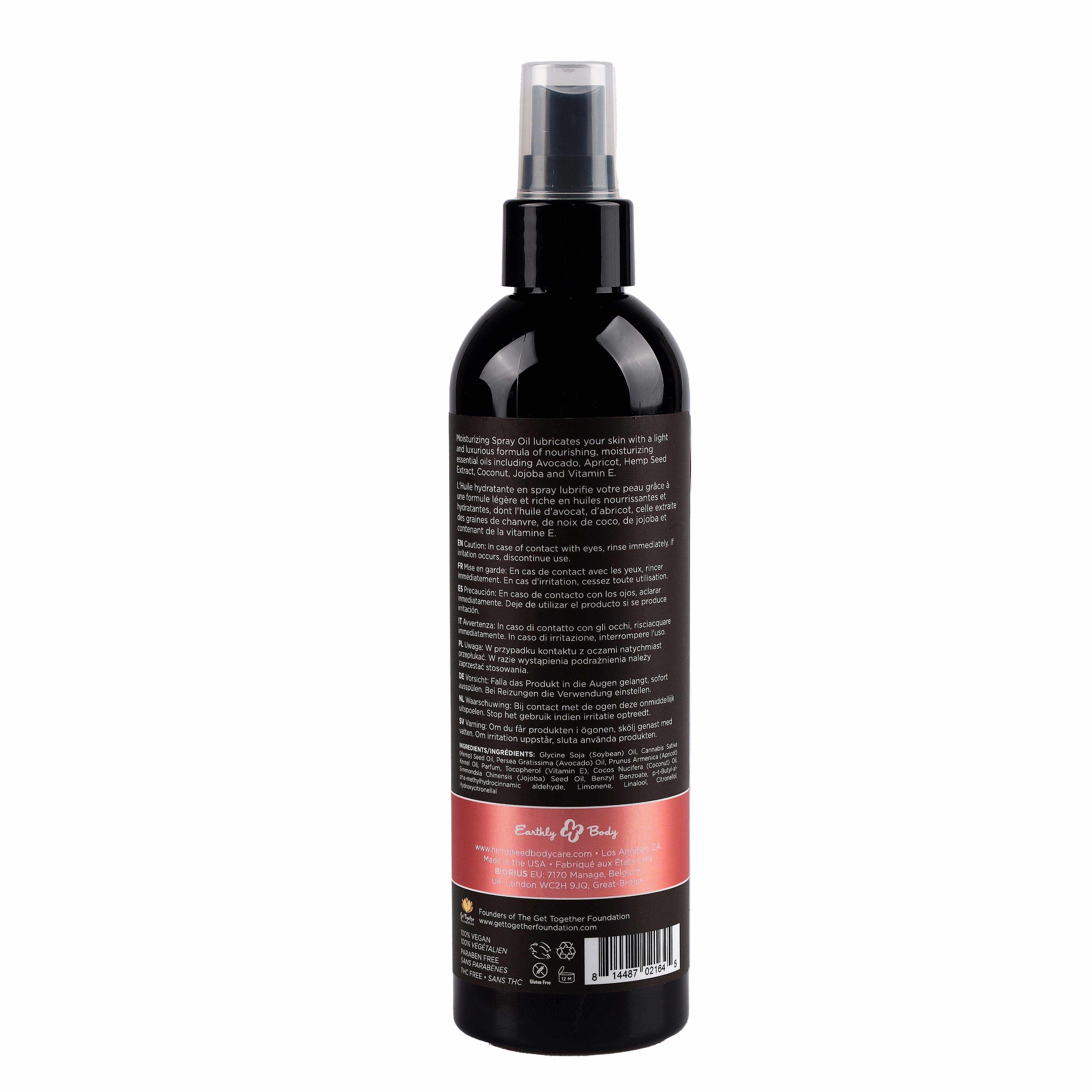 Earthly Body Hemp Seed Moisturizing Oil Spray Massage Oil Fragrance