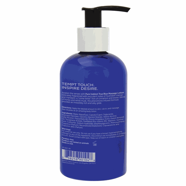Pure Instinct True Blue Pheromone Massage &amp; Body Lotion 8oz | 236mLPure Instinct True Blue Pheromone Massage &amp; Body Lotion 8oz