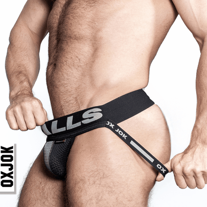 OXBALLS AIRMESH Swagger Jockstrap, TAR BLACKOXBALLS AIRMESH Swagger Jockstrap, TAR BLACK
