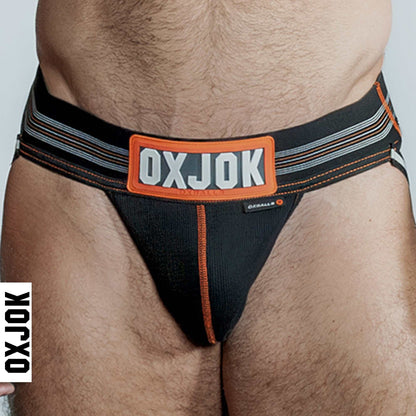 OXBALLS SLINGJOCK Upthrust Slider-Strap Jock - BLACK IRON Jockstrap