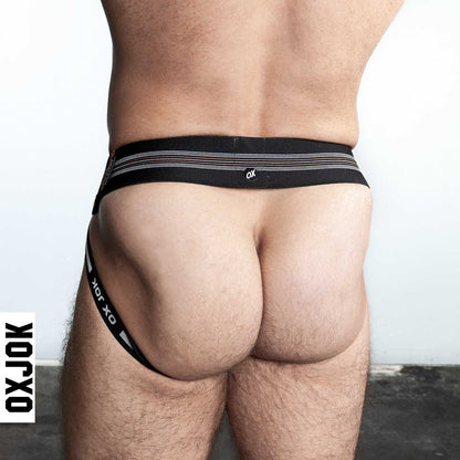 OXBALLS SLINGJOCK Upthrust Slider-Strap Jock - BLACK IRON Jockstrap