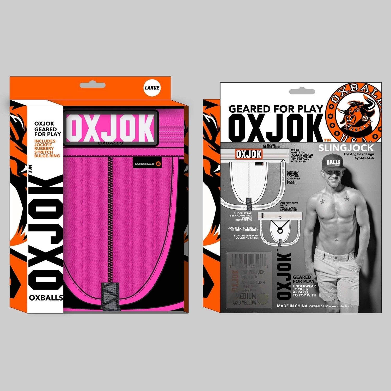 OXBALLS SLINGJOCK Upthrust Slider-Strap Jockstrap - PINK SKY Comfort