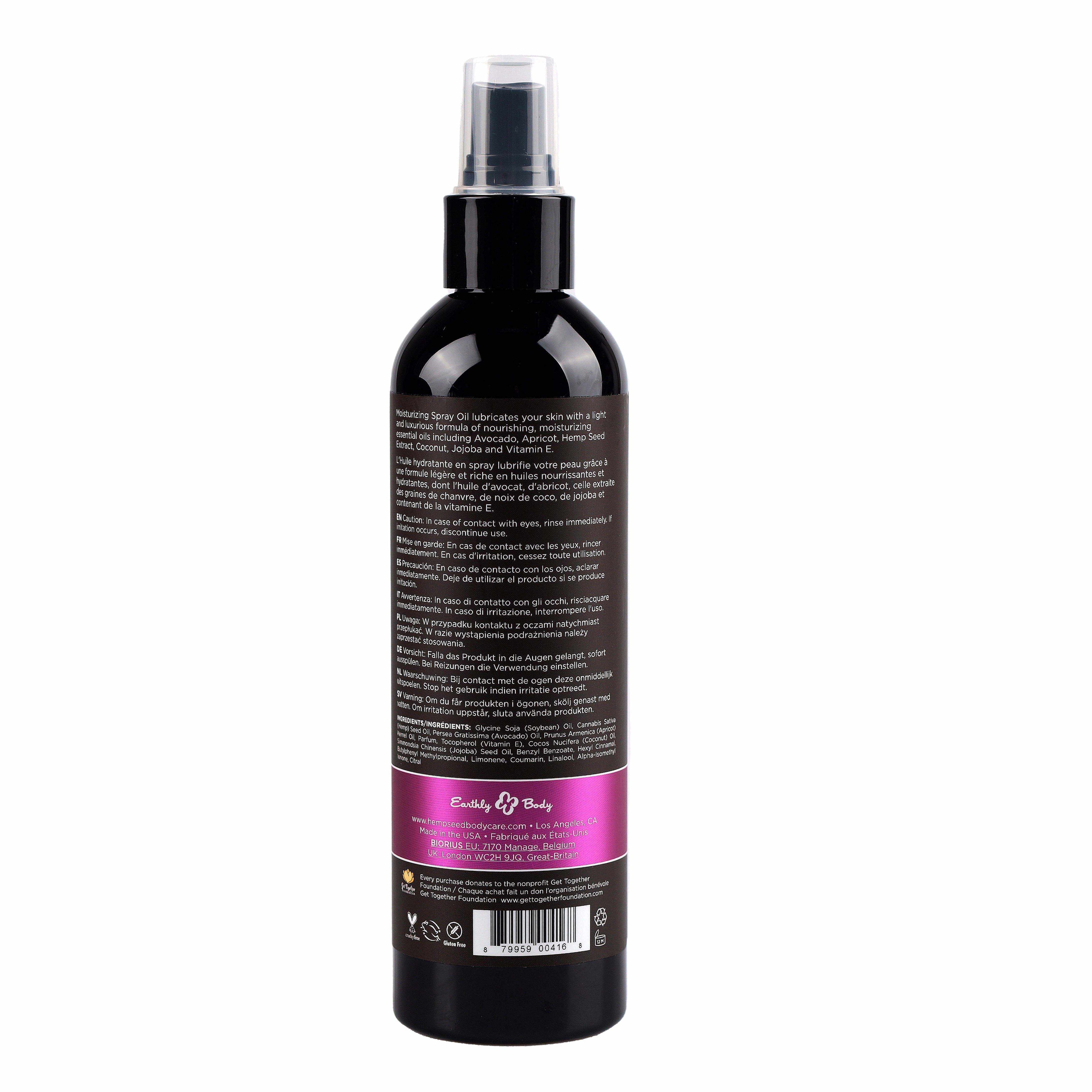 Earthly Body Hemp Seed Moisturizing Oil Spray Massage Oil Fragrance