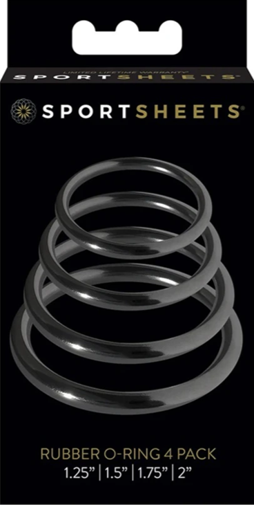 Sportsheets O-Rings Set - 4 Assorted Sizes-Rings Set - 4 Assorted Sizes